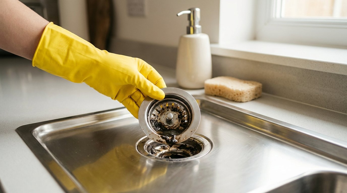 entdecken Sie den versteckten Grund für Spülbeckengeruch und lernen Sie, welcher oft übersehene Bereich wirklich gereinigt werden muss
